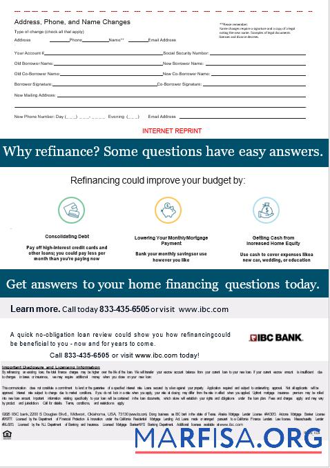 Downloadable USA IBC bank mortgage statement in Word and PDF formats, 3 pages 3 example